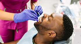 Man undergoing dental exam