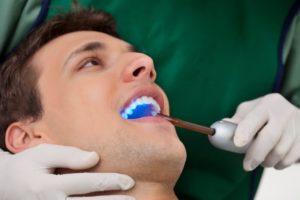 A man getting a cosmetic treatment.