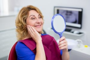 older woman visiting dentist in Canton