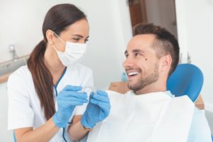 Invisalign provider in Canton showing a patient how Invisalign works
