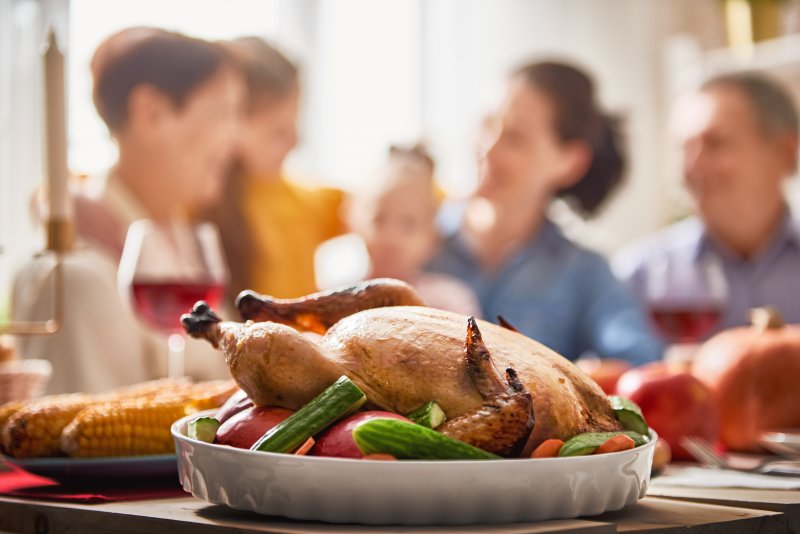 family eating Thanksgiving dinner